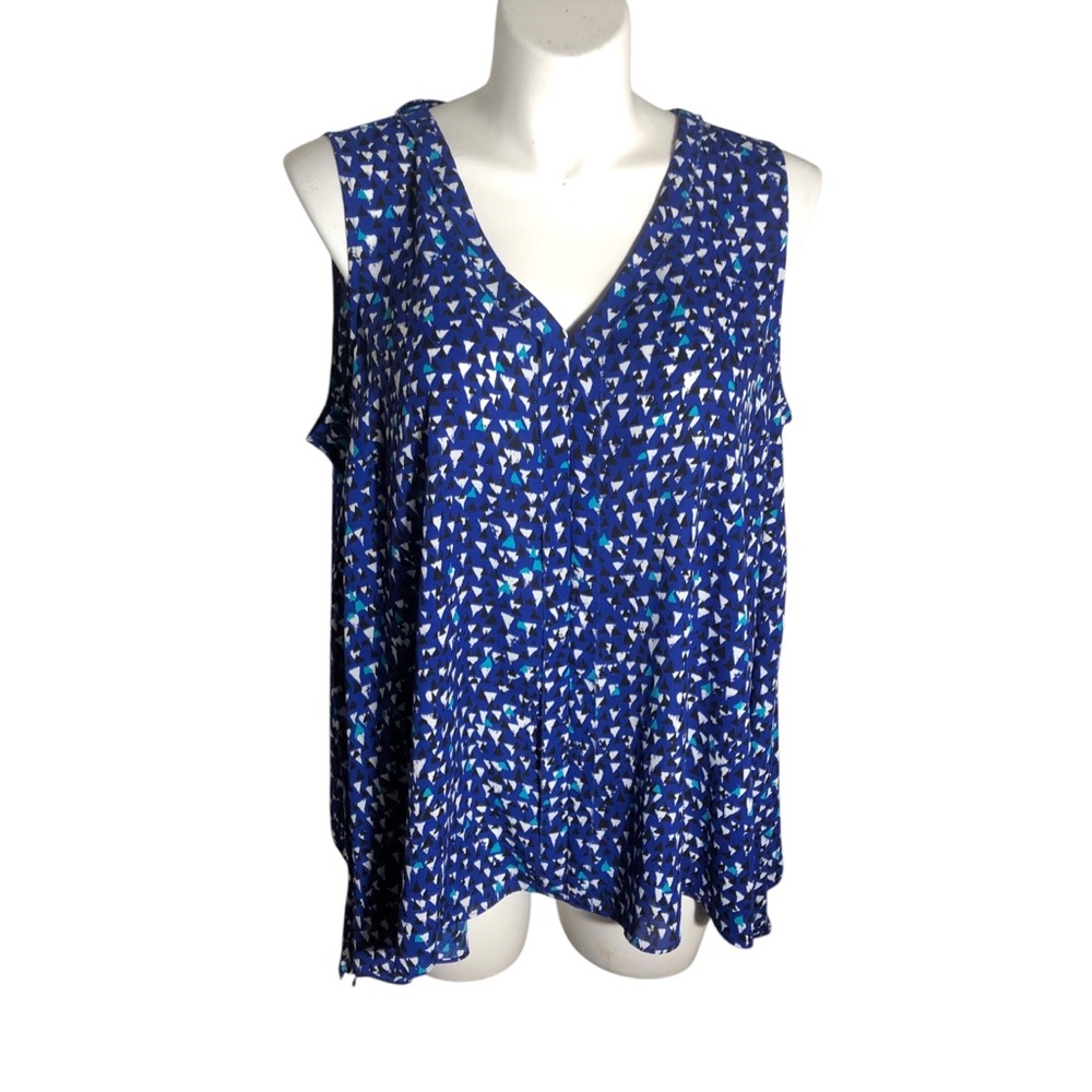 Apt 9 sleeveless blue/multi lightweight summer top Sz 2X